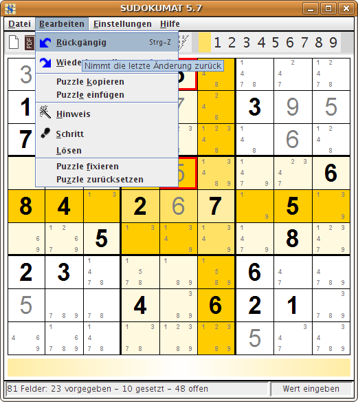 Screenshot von Sudokumat