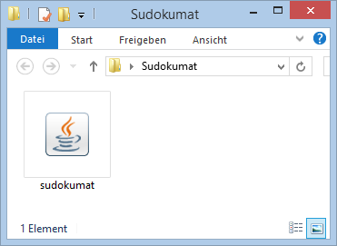 Sudokumat im Explorer - bereit für den Doppelklick